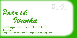 patrik ivanka business card